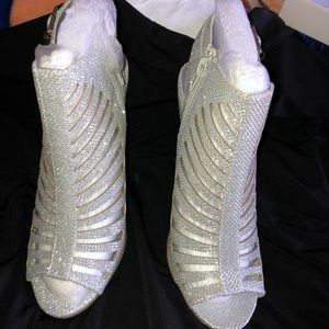 Silver “My delicious shoes” heels